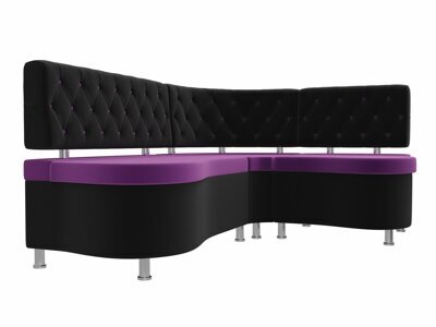 Кухонный угловой диван Вегас правый угол, Фиолетовый\Черный, артикул 105182