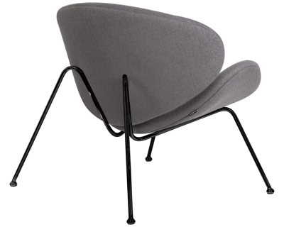 Кресло дизайнерское DOBRIN EMILY (серая ткань AF7, черное основание)