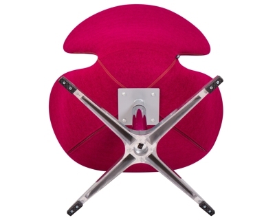 Кресло дизайнерское DOBRIN SWAN (бордо ткань AF5, алюминиевое основание)