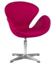 Кресло дизайнерское DOBRIN SWAN (бордо ткань AF5, алюминиевое основание)