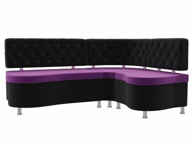 Кухонный угловой диван Вегас правый угол, Фиолетовый\Черный, артикул 105182