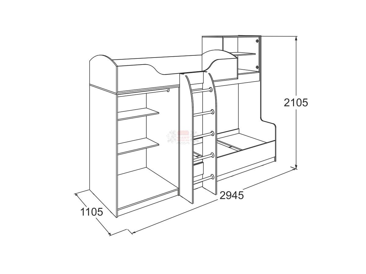Омега 4 двухъярусная кровать схема сборки