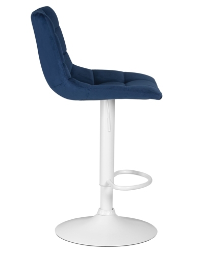 Стул барный DOBRIN TAILOR WHITE (синий велюр (MJ9-117))