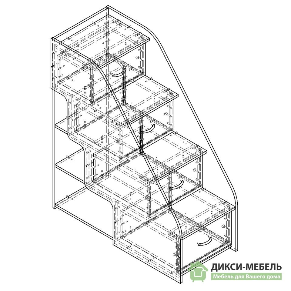 Лестница-комод Дельта-23.2 купить недорого в СПб - интернет-магазин  Дикси-Мебель