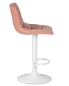 Стул барный DOBRIN TAILOR WHITE (пудрово-розовый велюр (MJ9-32))