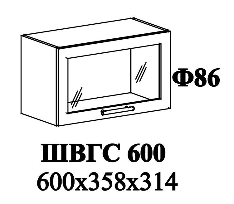 Ф-86 Альфа (ШВГС 600) МДФ холст брюле