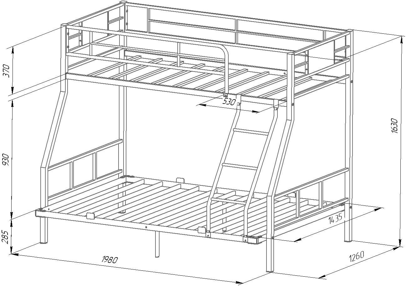Двухъярусная кровать гранада схема