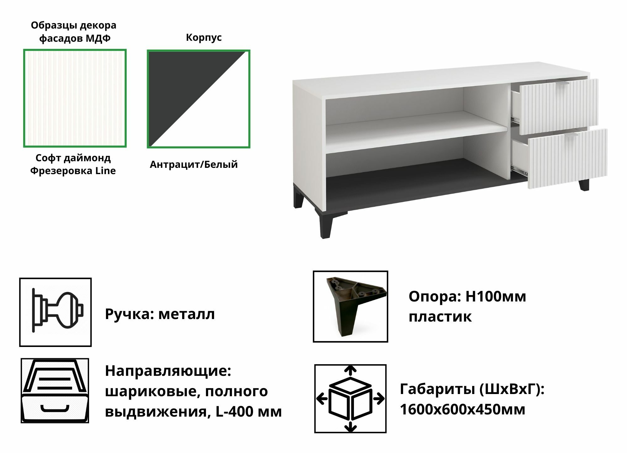 Тумба под тв пластик